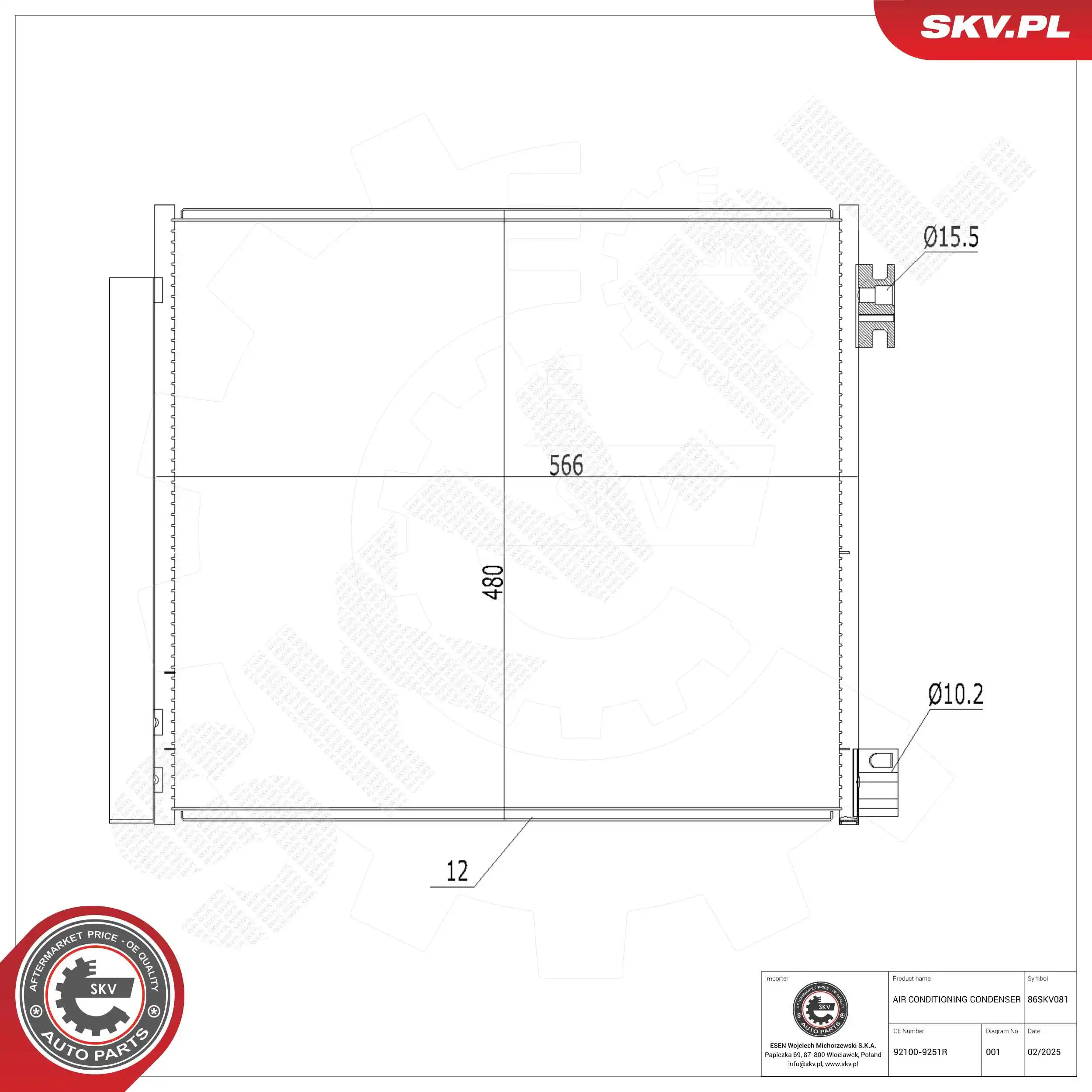 Kondensaator, kliimaseade ESEN SKV 86SKV081