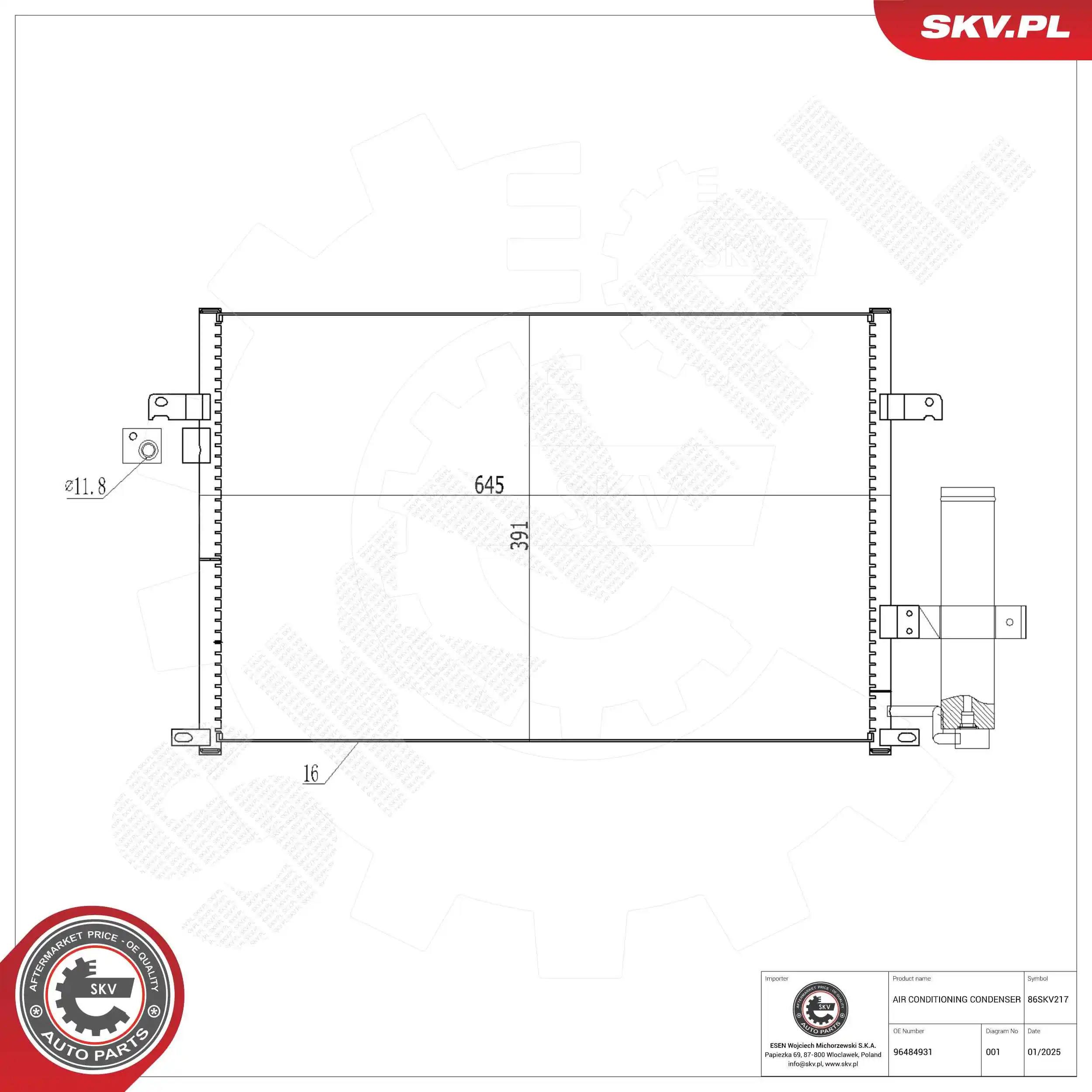 Kondensaator, kliimaseade ESEN SKV 86SKV217