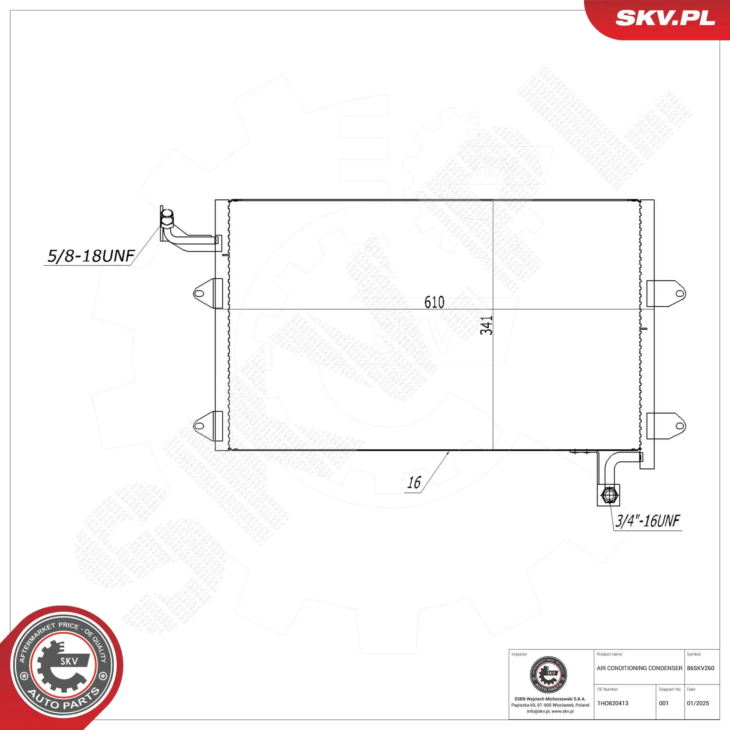 Kondensaator, kliimaseade ESEN SKV 86SKV260