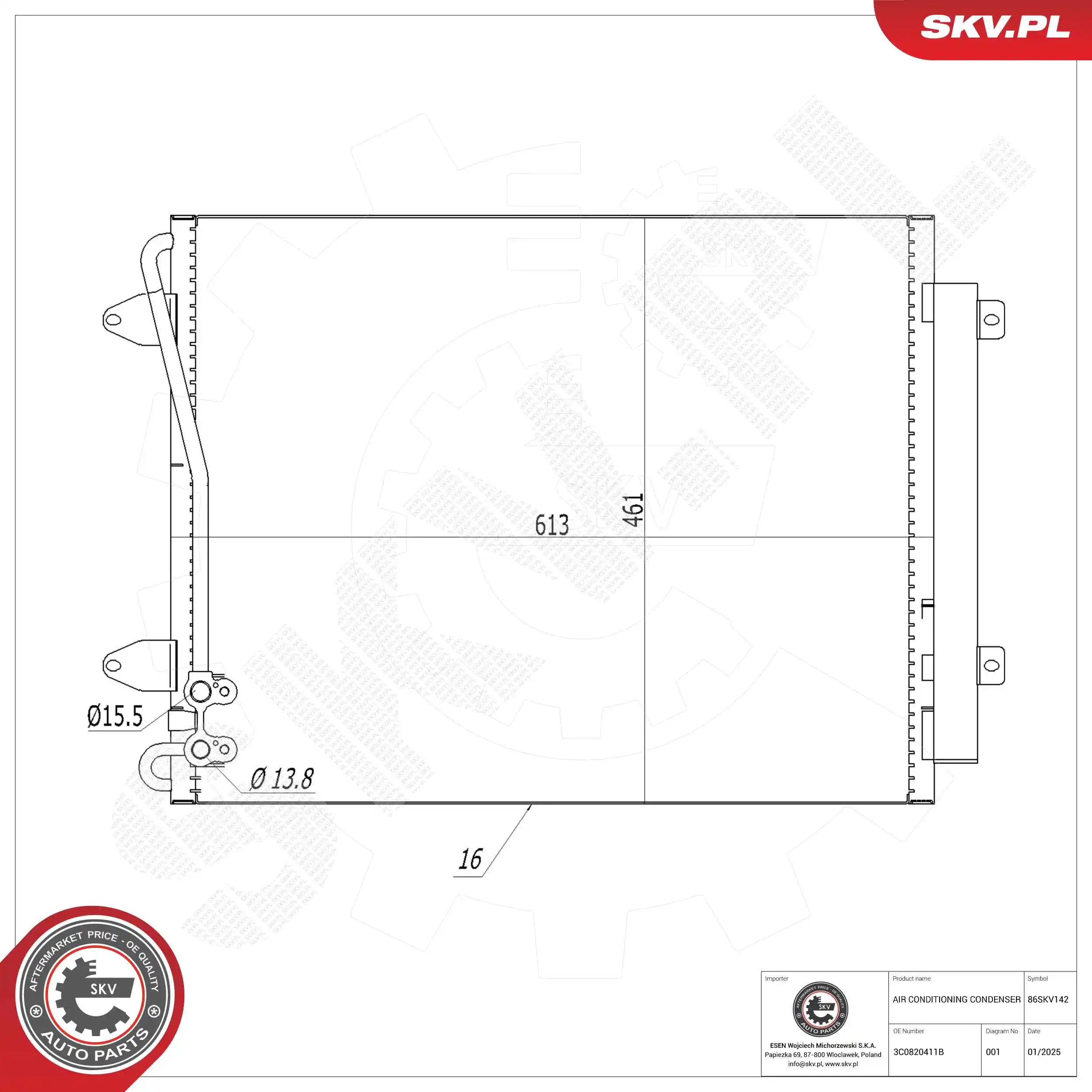 Kondensaator, kliimaseade ESEN SKV 86SKV142