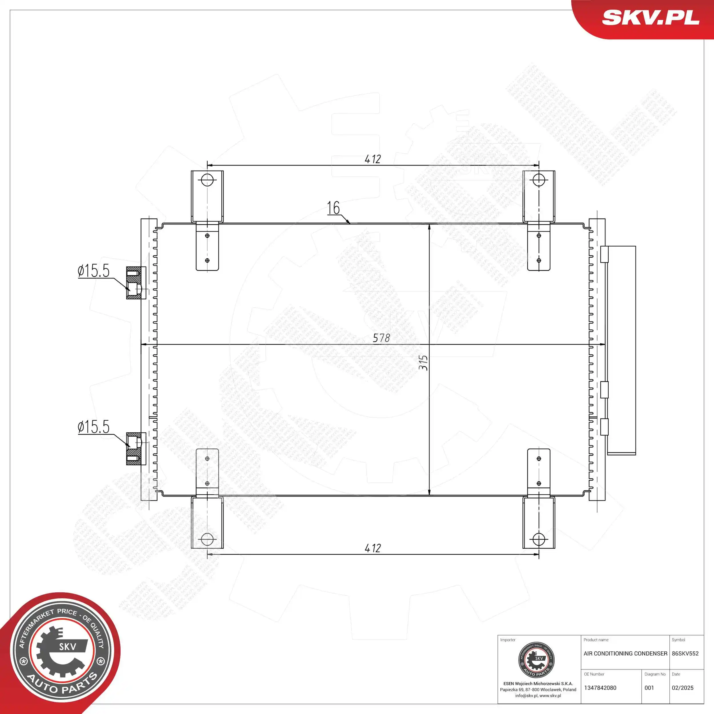 Kondensaator, kliimaseade ESEN SKV 86SKV552