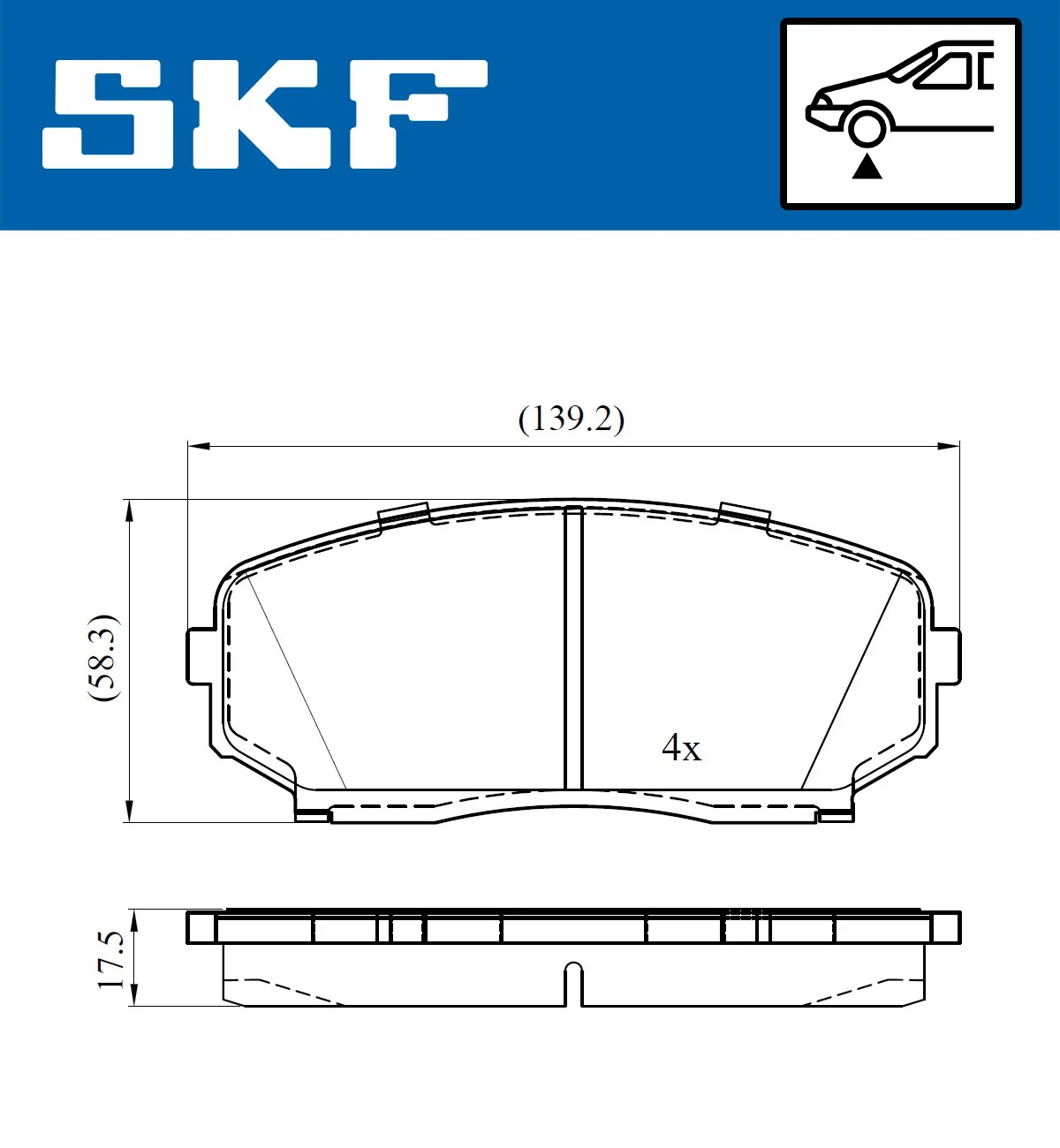 Piduriklotsi komplekt, ketaspidur SKF VKBP 80612 A