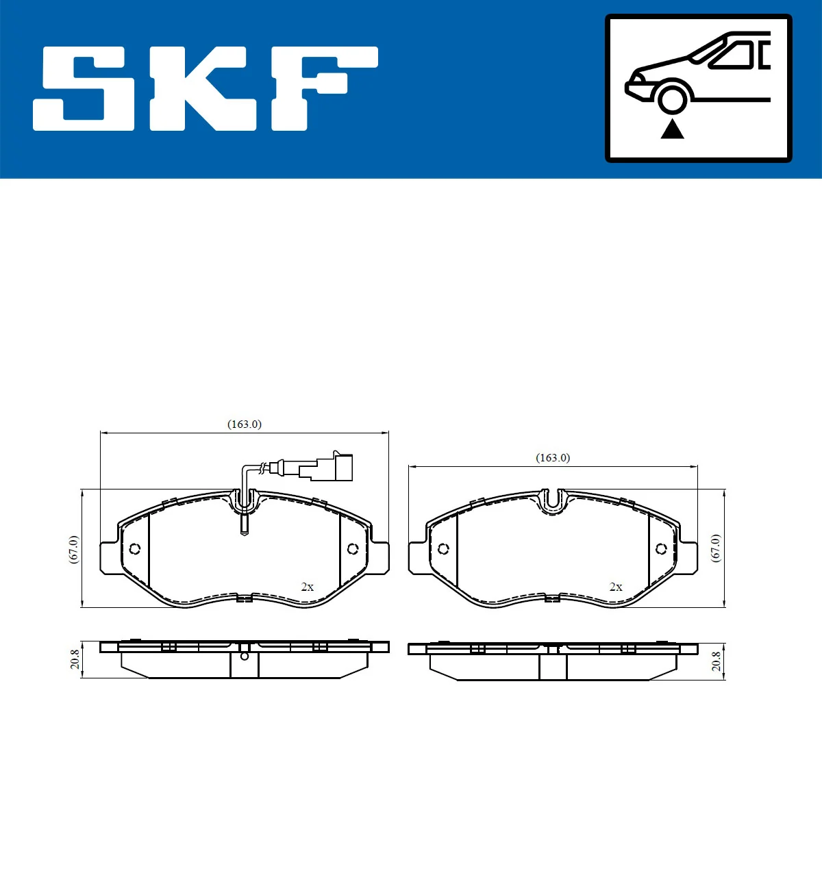 Piduriklotsi komplekt, ketaspidur SKF VKBP 80333 E