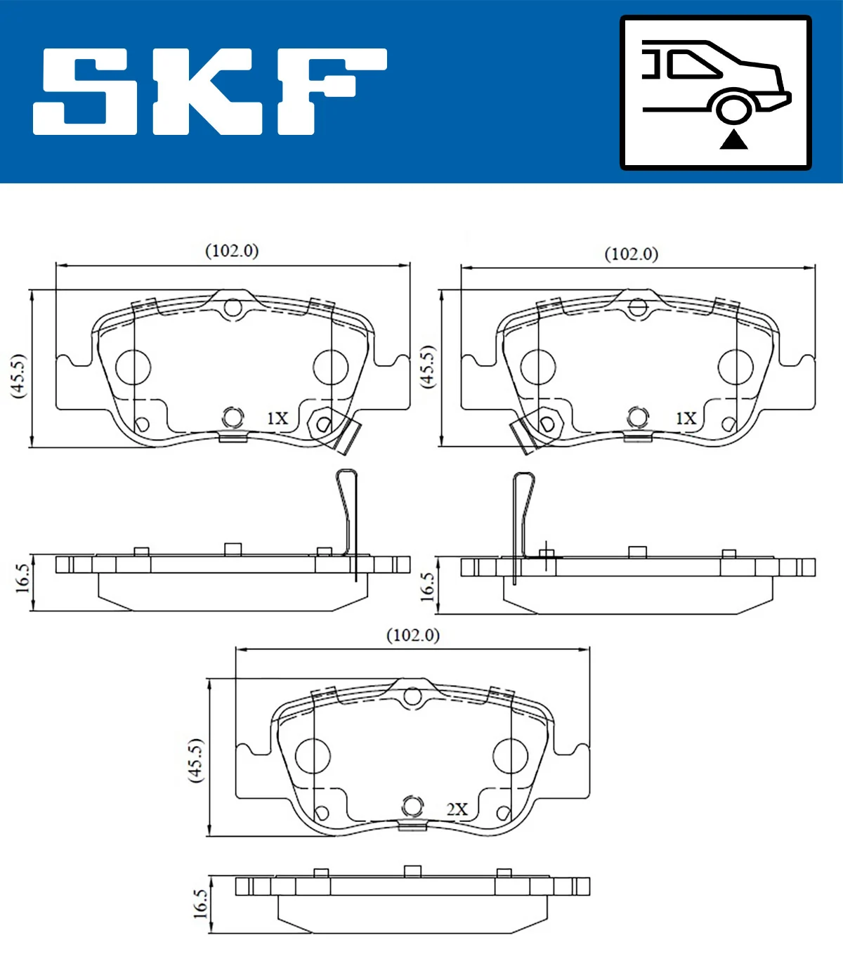 Piduriklotsi komplekt, ketaspidur SKF VKBP 90191 A