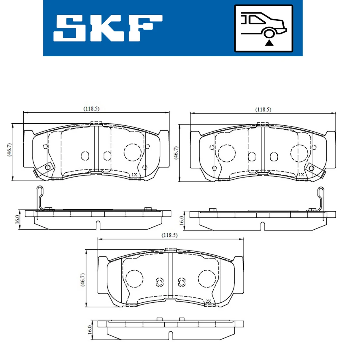 Piduriklotsi komplekt, ketaspidur SKF VKBP 90538 A
