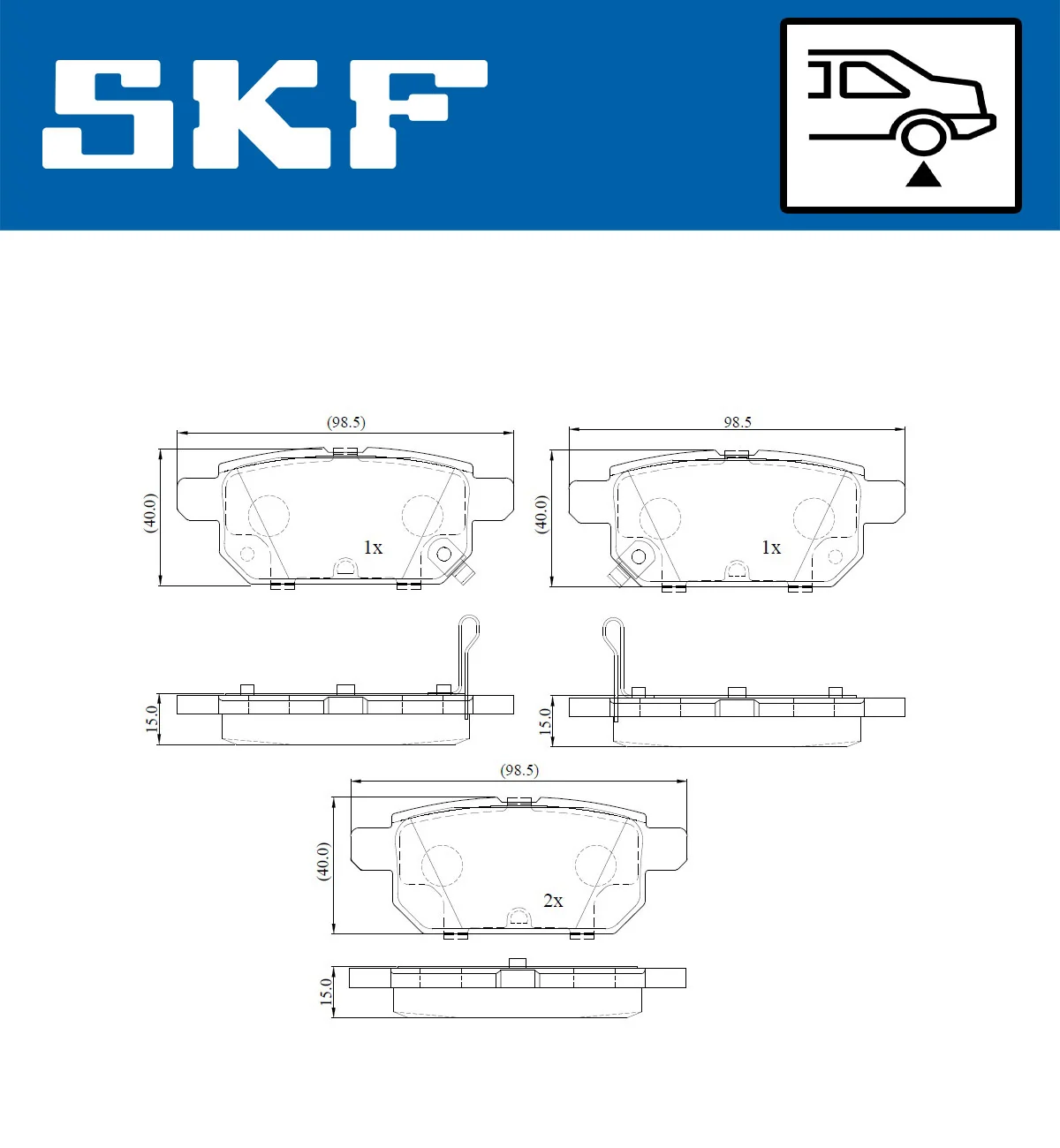 Piduriklotsi komplekt, ketaspidur SKF VKBP 90192 A