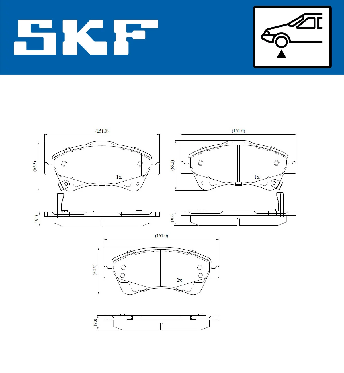 Piduriklotsi komplekt, ketaspidur SKF VKBP 80167 A