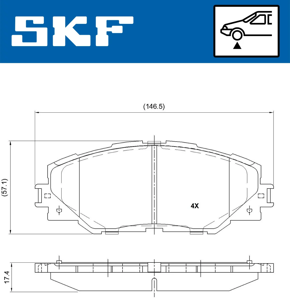 Piduriklotsi komplekt, ketaspidur SKF VKBP 80235