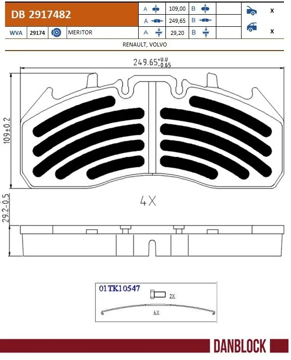Piduriklotsi komplekt, ketaspidur DANBLOCK DB 2917482