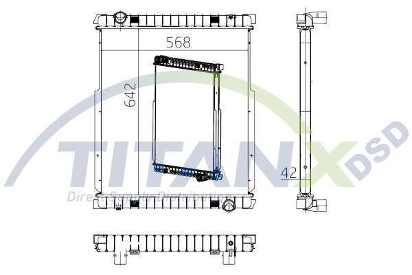Radiaator, mootorijahutus TitanX RX159007