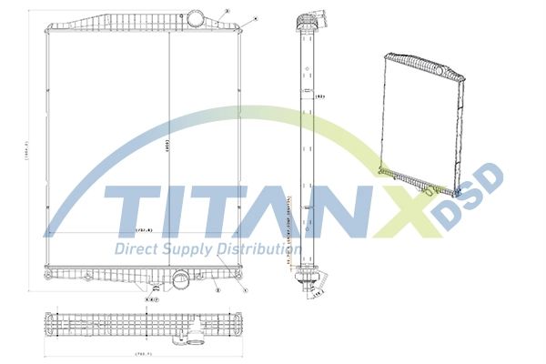 Radiaator, mootorijahutus TitanX RX129015