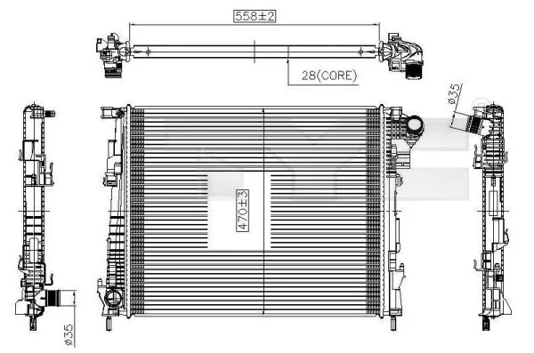 Radiaator, mootorijahutus TYC 725-0032
