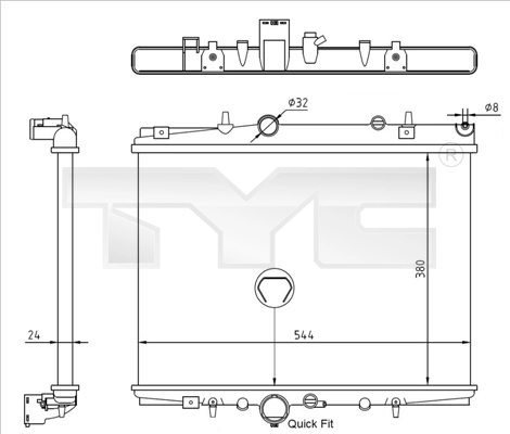 Radiaator, mootorijahutus TYC 726-0018-R