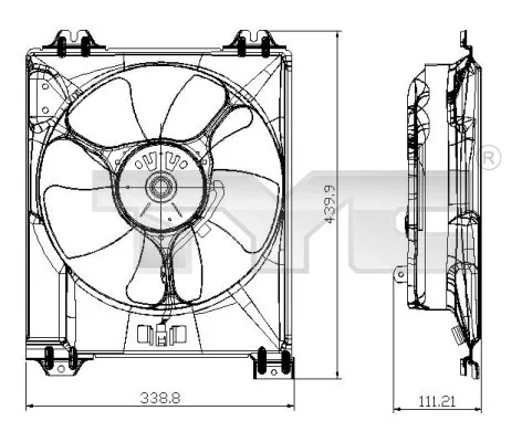 Ventilaator, mootorijahutus TYC 809-0016