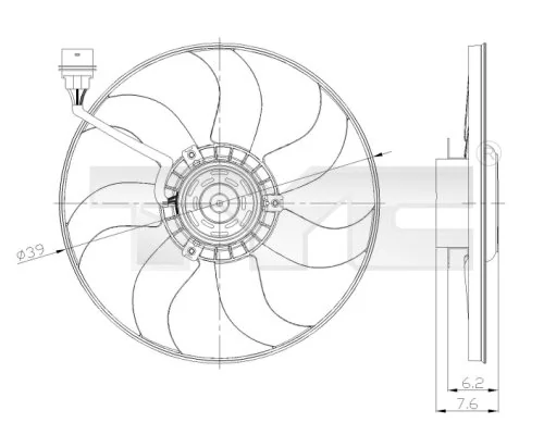 Ventilaator, mootorijahutus TYC 837-0036