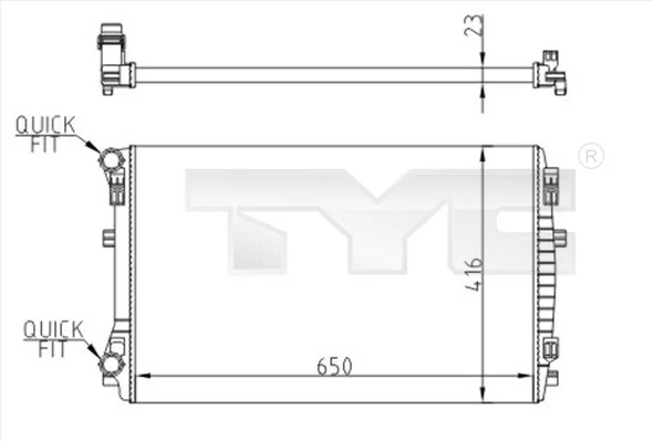 Radiaator, mootorijahutus TYC 737-0071-R