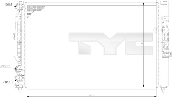 Radiaator, mootorijahutus TYC 702-0011