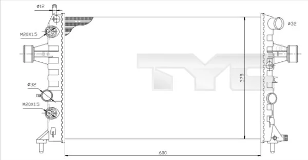 Radiaator, mootorijahutus TYC 725-0006