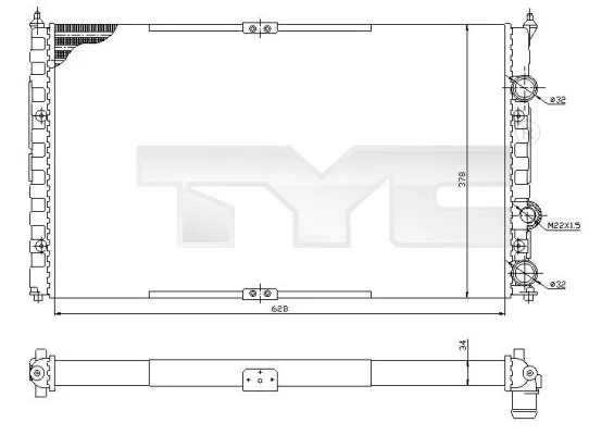 Radiaator, mootorijahutus TYC 737-0057