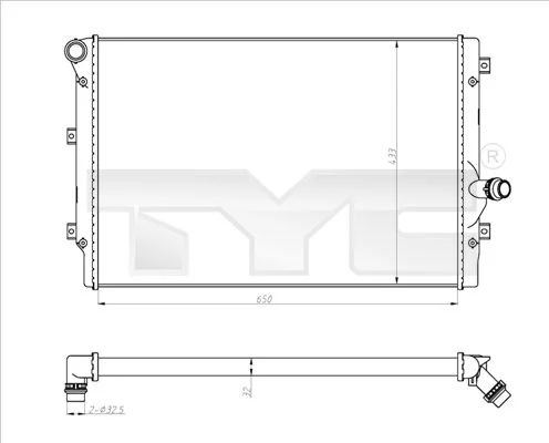 Radiaator, mootorijahutus TYC 702-0024-R