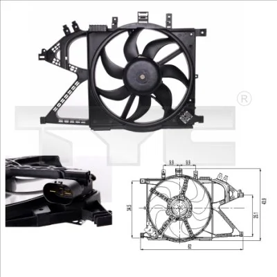 Ventilaator, mootorijahutus TYC 825-0007