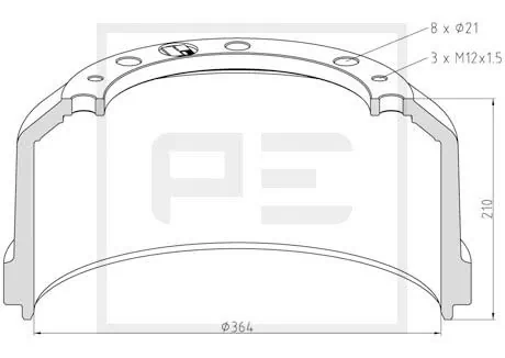 Piduritrummel PE Automotive 016.472-00A
