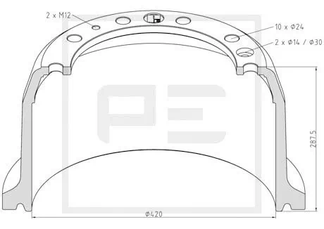 Piduritrummel PE Automotive 106.083-00A