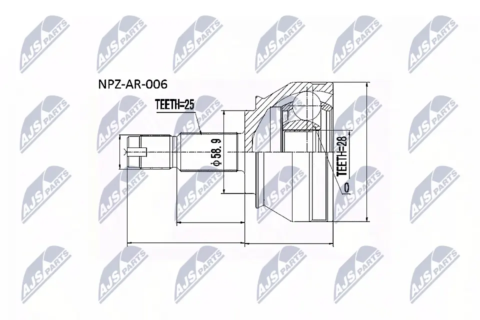 Liigendlaager, veovõll NTY NPZ-AR-006