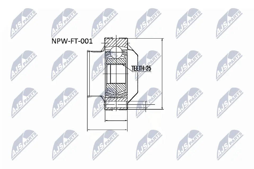 Liigendlaager, veovõll NTY NPW-FT-001
