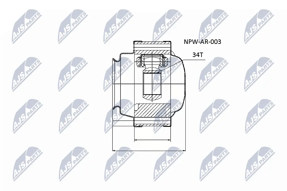 Liigendlaager, veovõll NTY NPW-AR-003