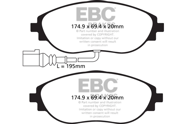 Piduriklotsi komplekt, ketaspidur EBC Brakes DP52127NDX