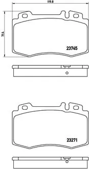 Piduriklotsi komplekt, ketaspidur BREMBO P 50 053