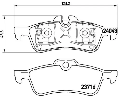 Piduriklotsi komplekt, ketaspidur BREMBO P 06 032