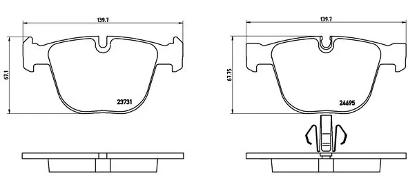 Piduriklotsi komplekt, ketaspidur BREMBO P 06 053