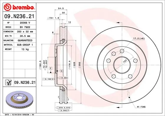 Piduriketas BREMBO 09.N236.21
