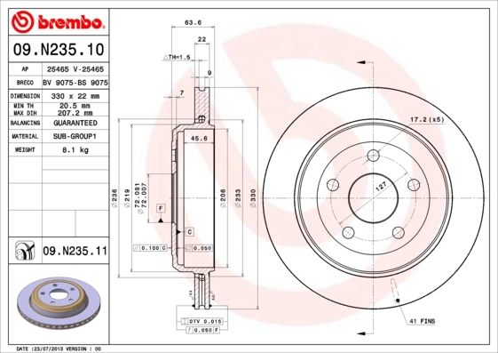 Piduriketas BREMBO 09.N235.11
