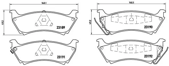 Piduriklotsi komplekt, ketaspidur BREMBO P 50 040