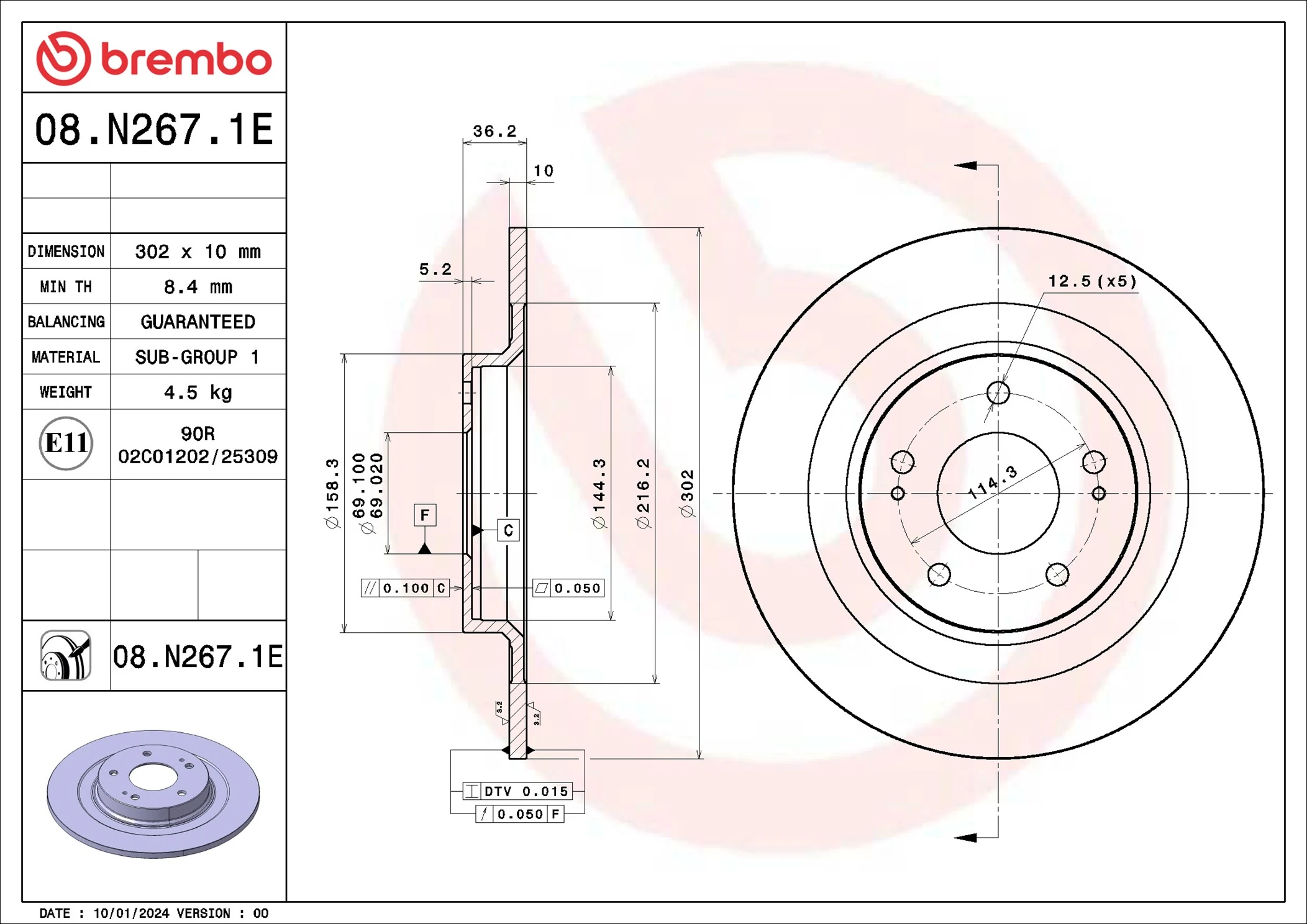 Pidurikomplekt, ketaspidur BREMBO KT 08 057