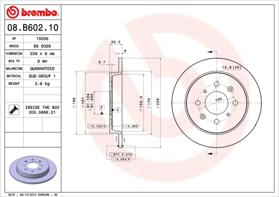 Piduriketas BREMBO 08.B602.10