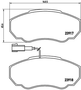 Piduriklotsi komplekt, ketaspidur BREMBO P 23 091