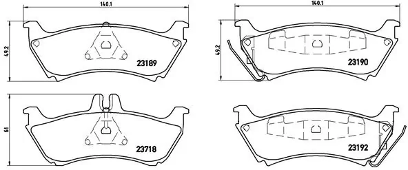 Piduriklotsi komplekt, ketaspidur BREMBO P 50 044