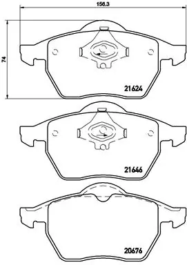 Piduriklotsi komplekt, ketaspidur BREMBO P 85 036