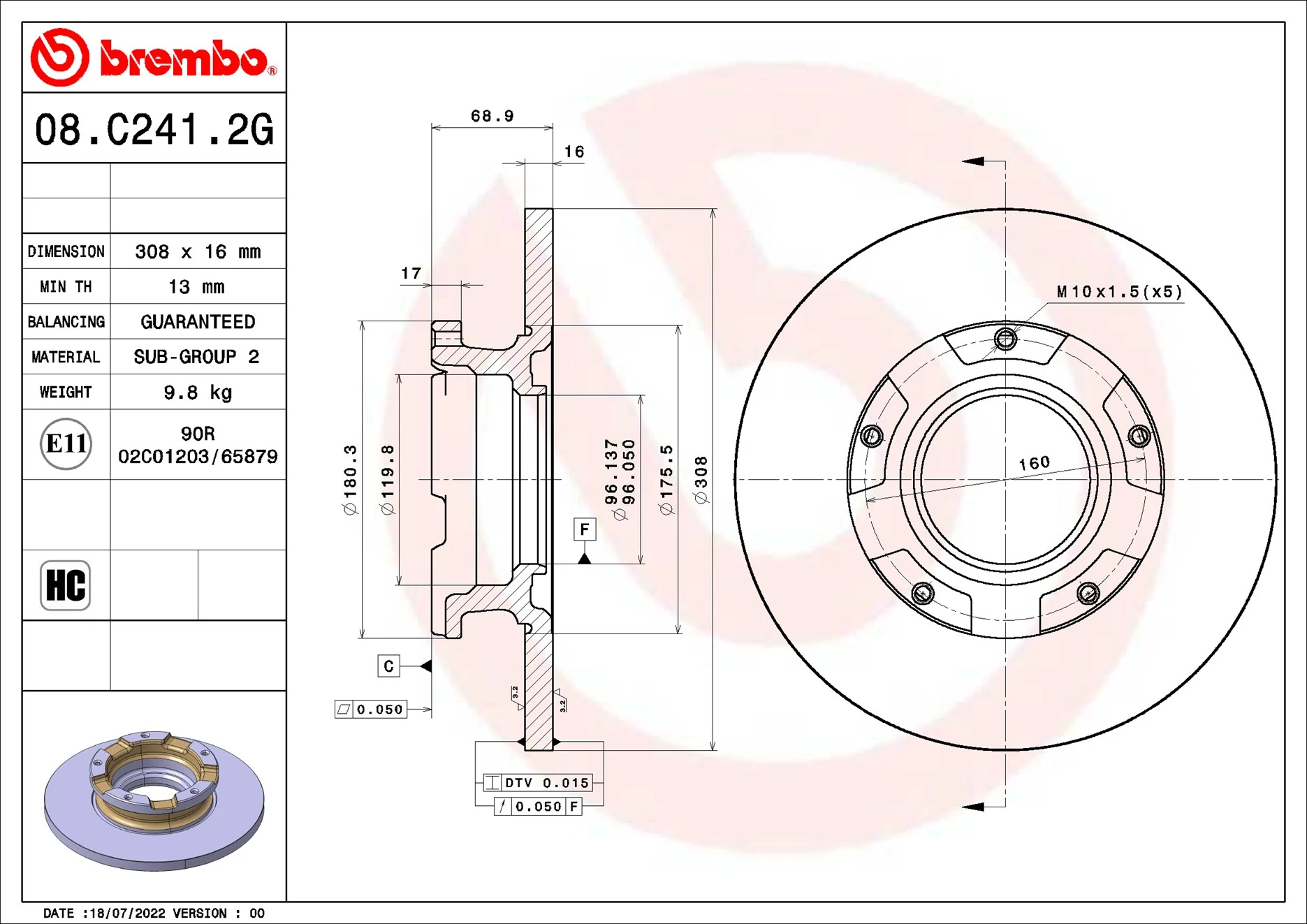 Pidurikomplekt, ketaspidur BREMBO KT 10 017
