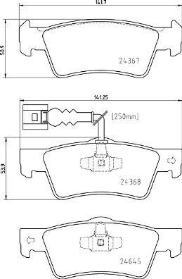 Piduriklotsi komplekt, ketaspidur BREMBO P 85 163