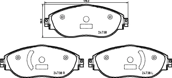 Piduriklotsi komplekt, ketaspidur BREMBO P 85 166