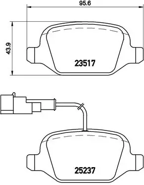 Piduriklotsi komplekt, ketaspidur BREMBO P 23 131
