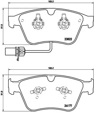 Piduriklotsi komplekt, ketaspidur BREMBO P 05 003