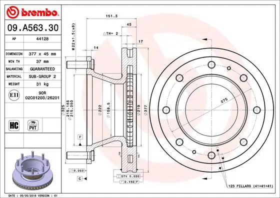 Piduriketas BREMBO 09.A563.30