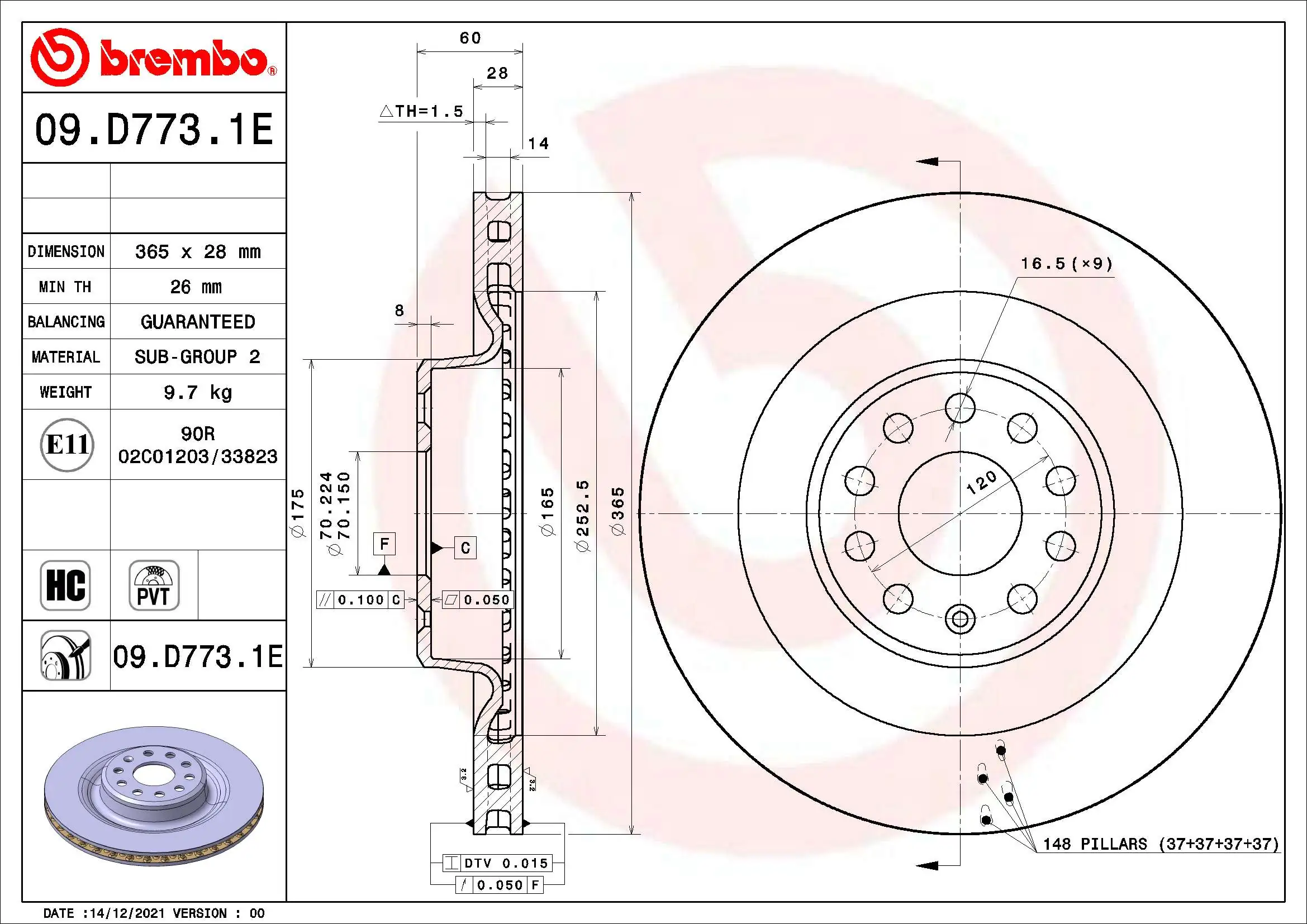 Pidurikomplekt, ketaspidur BREMBO KT 08 022