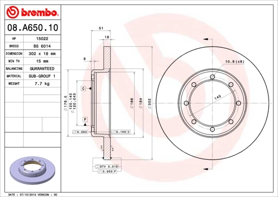 Piduriketas BREMBO 08.A650.10